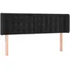 vidaXL Tête de lit avec oreilles Noir 147x16x78/88 cm Velours