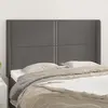 vidaXL Tête de lit avec oreilles Gris 147x16x118/128 cm Similicuir