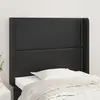 vidaXL Tête de lit avec oreilles Noir 93x16x118/128 cm Similicuir