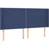 vidaXL Tête de lit avec oreilles Bleu 203x16x118/128 cm Tissu