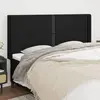 vidaXL Tête de lit avec oreilles Noir 203x16x118/128 cm Tissu