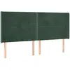 vidaXL Tête de lit avec oreilles Vert foncé 203x16x118/128 cm Velours