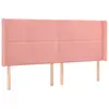 vidaXL Tête de lit avec oreilles Rose 203x16x118/128 cm Velours