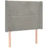 vidaXL Tête de lit avec oreilles Gris clair 103x16x118/128 cm Velours