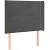 vidaXL Tête de lit avec oreilles Gris foncé 93x16x118/128 cm Velours