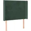 vidaXL Tête de lit avec oreilles Vert foncé 103x16x118/128 cm Velours