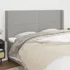 vidaXL Tête de lit avec oreilles Gris clair 183x16x118/128 cm Tissu
