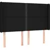 vidaXL Tête de lit avec oreilles Noir 147x16x118/128 cm Tissu