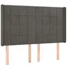 vidaXL Tête de lit avec oreilles Gris foncé 147x16x118/128 cm Velours