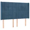 vidaXL Tête de lit avec oreilles Bleu foncé 147x16x118/128 cm Velours