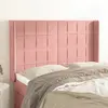 vidaXL Tête de lit avec oreilles Rose 147x16x118/128 cm Velours
