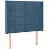 vidaXL Tête de lit avec oreilles Bleu foncé 103x16x118/128 cm Velours
