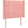 vidaXL Tête de lit avec oreilles Rose 93x16x118/128 cm Velours
