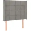 vidaXL Tête de lit avec oreilles Gris clair 103x16x118/128 cm Velours