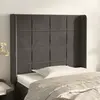 vidaXL Tête de lit avec oreilles Gris foncé 103x16x118/128 cm Velours