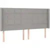 vidaXL Tête de lit avec oreilles Gris clair 203x16x118/128 cm Tissu