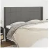 vidaXL Tête de lit avec oreilles Gris foncé 203x16x118/128 cm Tissu