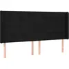 vidaXL Tête de lit avec oreilles Noir 183x16x118/128 cm Tissu