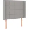 vidaXL Tête de lit avec oreilles Gris clair 103x16x118/128 cm Tissu
