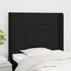 vidaXL Tête de lit avec oreilles Noir 93x16x118/128 cm Tissu