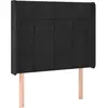 vidaXL Tête de lit avec oreilles Noir 83x16x118/128 cm Velours