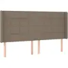 vidaXL Tête de lit avec oreilles Taupe 203x16x118/128 cm Tissu
