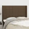 vidaXL Tête de lit avec oreilles Marron foncé 147x16x118/128 cm Tissu