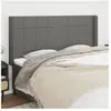 vidaXL Tête de lit avec oreilles Gris foncé 183x16x118/128 cm Tissu