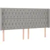 vidaXL Tête de lit avec oreilles Gris clair 183x16x118/128 cm Tissu