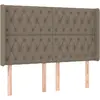 vidaXL Tête de lit avec oreilles Taupe 163x16x118/128 cm Tissu