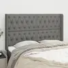vidaXL Tête de lit avec oreilles Gris foncé 163x16x118/128 cm Tissu
