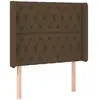 vidaXL Tête de lit avec oreilles Marron foncé 93x16x118/128 cm Tissu