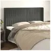 vidaXL Tête de lit avec oreilles Gris foncé 163x16x118/128 cm Velours