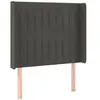 vidaXL Tête de lit avec oreilles Gris foncé 103x16x118/128 cm Velours