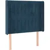 vidaXL Tête de lit avec oreilles Bleu foncé 103x16x118/128 cm Velours