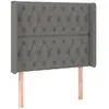 vidaXL Tête de lit avec oreilles Gris foncé 103x16x118/128 cm Tissu