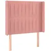 vidaXL Tête de lit avec oreilles Rose 83x16x118/128 cm Velours