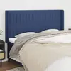 vidaXL Tête de lit avec oreilles Bleu 203x16x118/128 cm Tissu