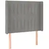 vidaXL Tête de lit avec oreilles Gris clair 93x16x118/128 cm Velours