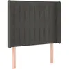 vidaXL Tête de lit avec oreilles Gris foncé 93x16x118/128 cm Velours