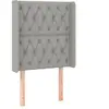 vidaXL Tête de lit avec oreilles Gris clair 83x16x118/128 cm Tissu