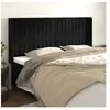 vidaXL Tête de lit avec oreilles Noir 203x16x118/128 cm Velours