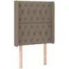 vidaXL Tête de lit avec oreilles Taupe 83x16x118/128 cm Tissu