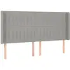 vidaXL Tête de lit avec oreilles Gris clair 203x16x118/128 cm Tissu