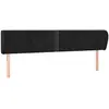 vidaXL Tête de lit avec oreilles Noir 203x23x78/88 cm Velours