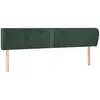 vidaXL Tête de lit avec oreilles Vert foncé 203x23x78/88 cm Velours