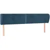 vidaXL Tête de lit avec oreilles Bleu foncé 203x23x78/88 cm Velours