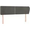 vidaXL Tête de lit avec oreilles Gris foncé 147x23x78/88 cm Velours