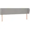 vidaXL Tête de lit avec oreilles Gris clair 183x23x78/88 cm Tissu