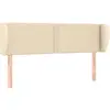 vidaXL Tête de lit avec oreilles Crème 147x23x78/88 cm Tissu